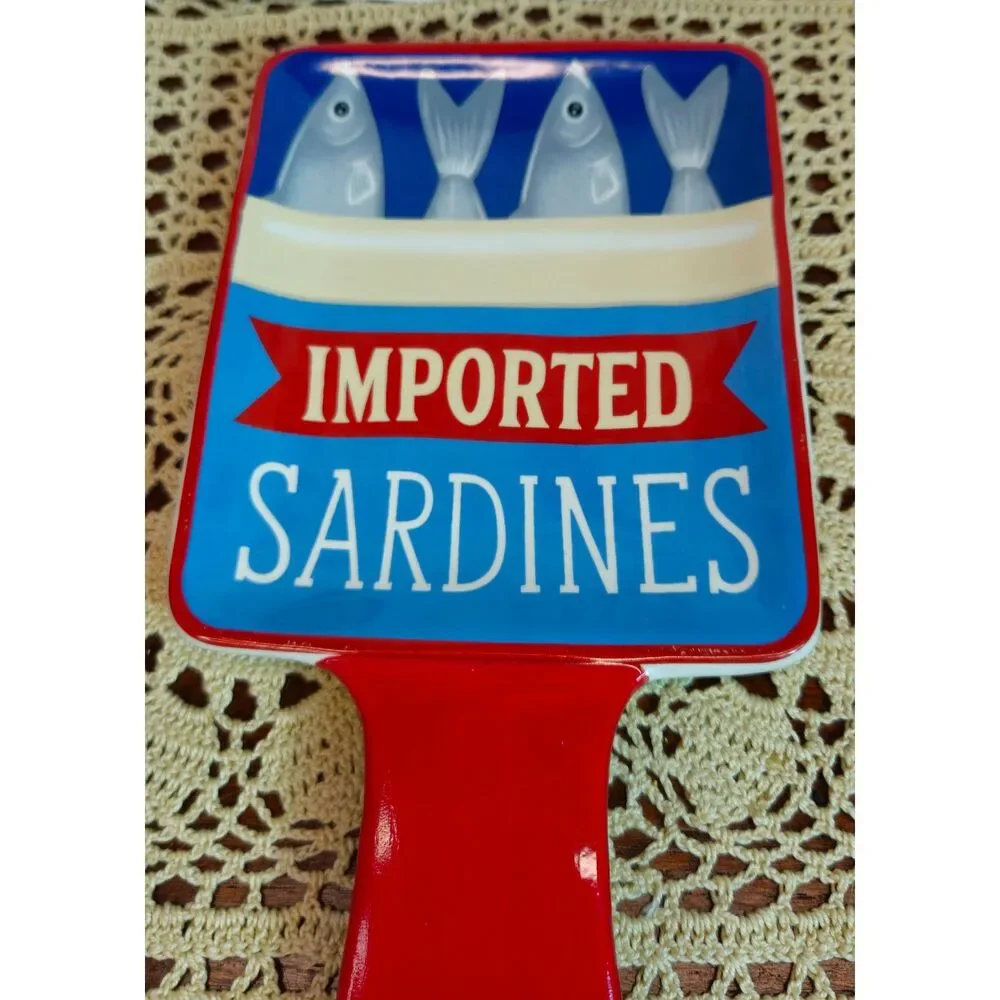 NWT Ceramic Kitchen Spoon Rest Sardine Fish Theme